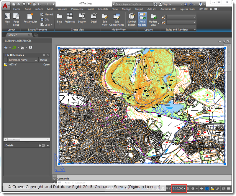 AutoCAD plot at 1:10,000 scale