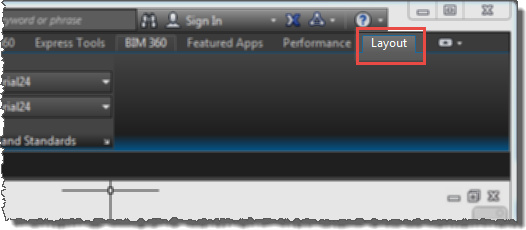 AutoCAD Layout tab
