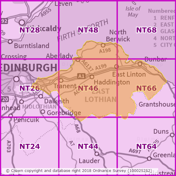 two images showing data selection, tile boundaries and data area provided