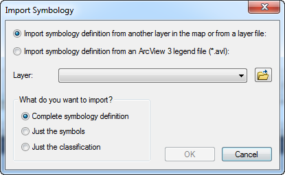 ArcGIS import symbology form