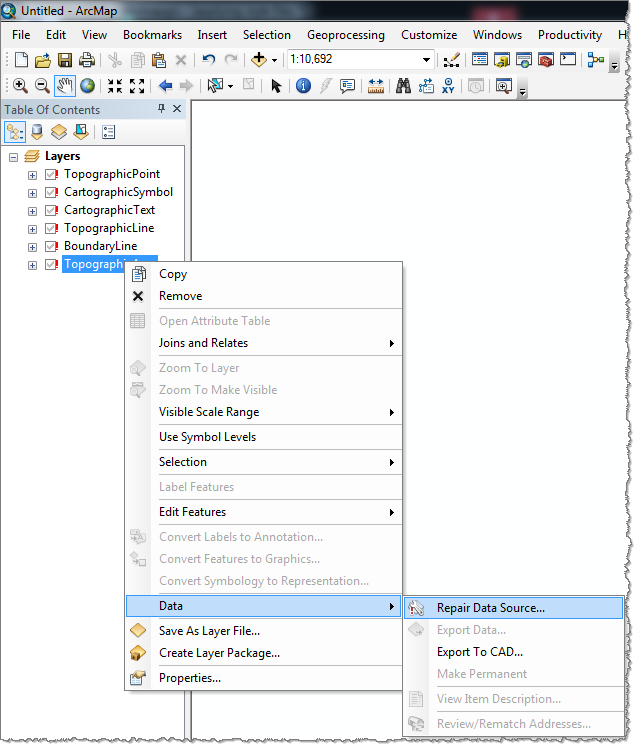 ArcGIS repair data source