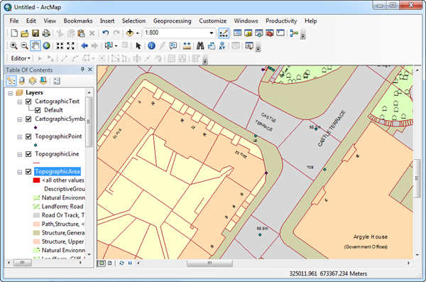 ArcGIS showing data with styling applied